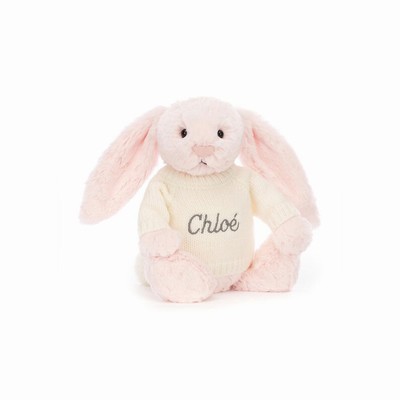 Jellycat Bashful Pink Bunny with Cream Jumper New Zealand | BAHPJ7095